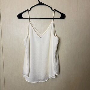 Express Cream/White Camisole Top Spaghetti Strap Lined Adjustable Strap